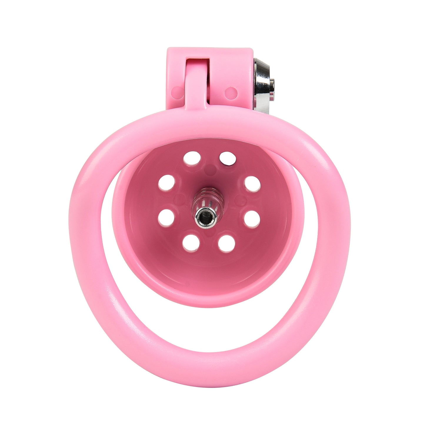 Male Small Bird Chastity Cage With 5 Size Padlock - Pink - with 10mm urethral tube - image 5