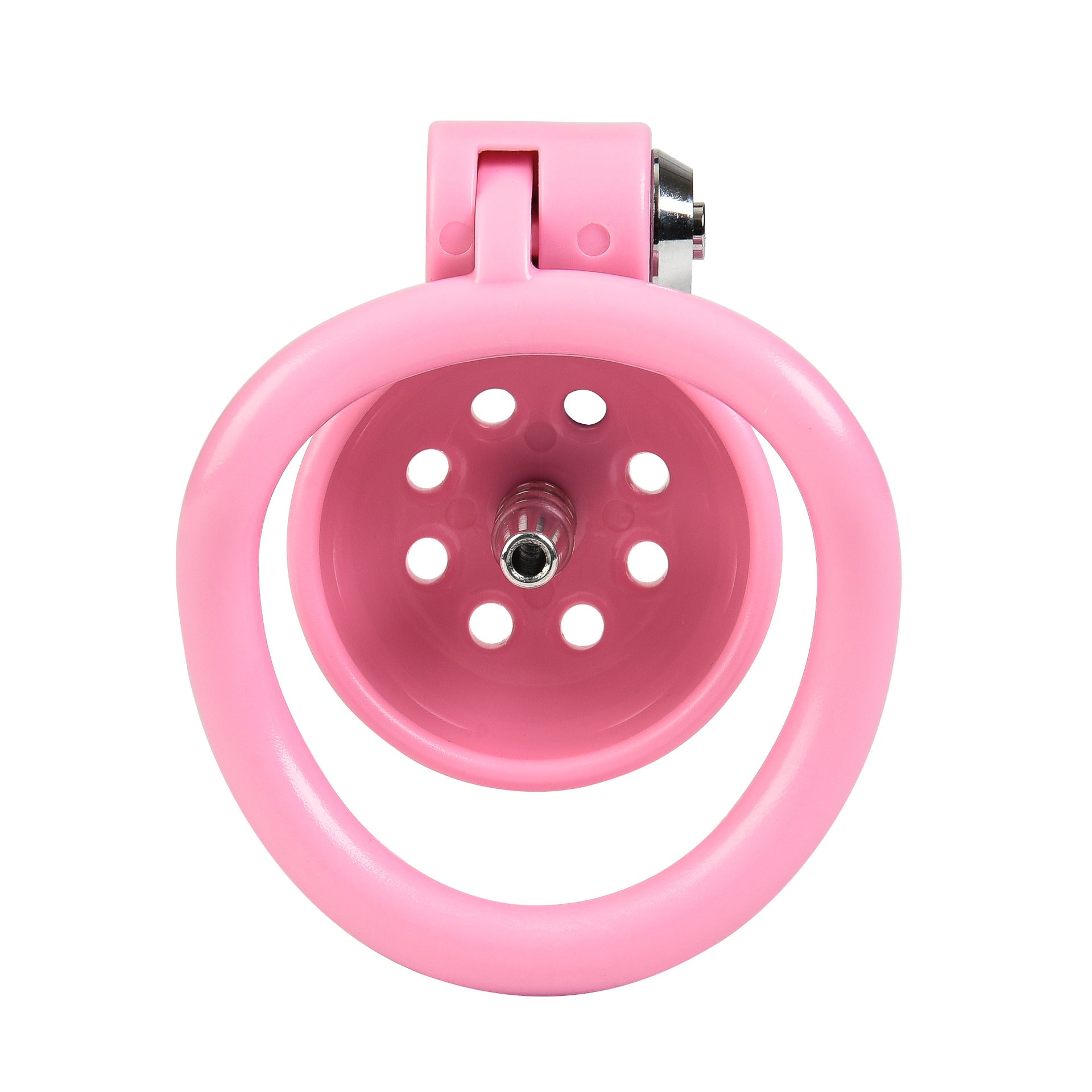 Male Small Bird Chastity Cage With 5 Size Padlock - Pink - with 10mm urethral tube - image 5
