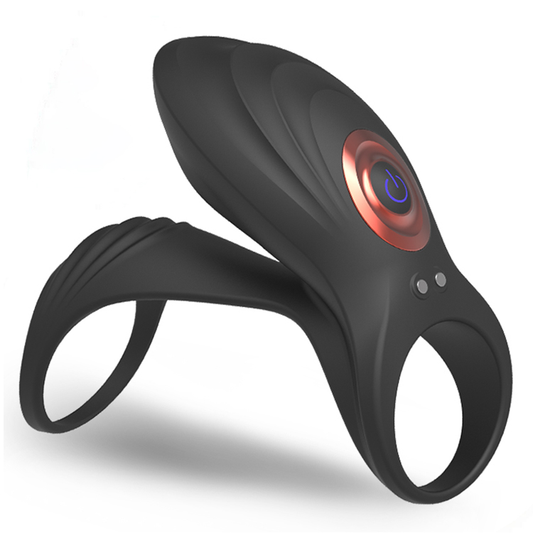 Locked Pulse Dual-Stimulation Cock Ring with Clitoral & G-Spot Vibrators - Black - image 0