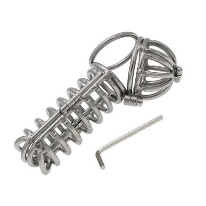 2-in-1 3d Metal Testicle And Chastity Cage - image 4