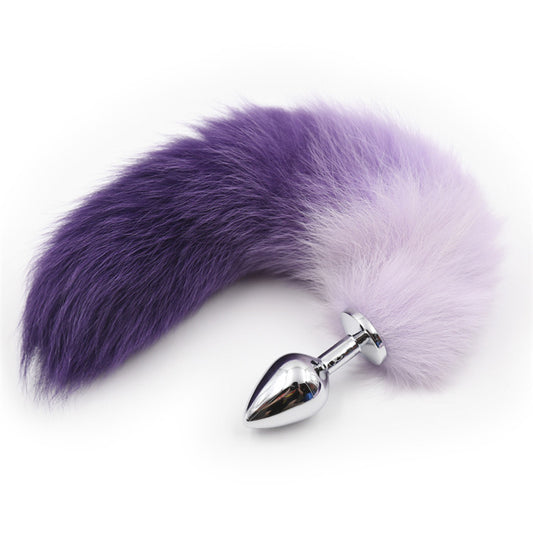 Unique Purple Fox Tail Butt Plug - L - image 0