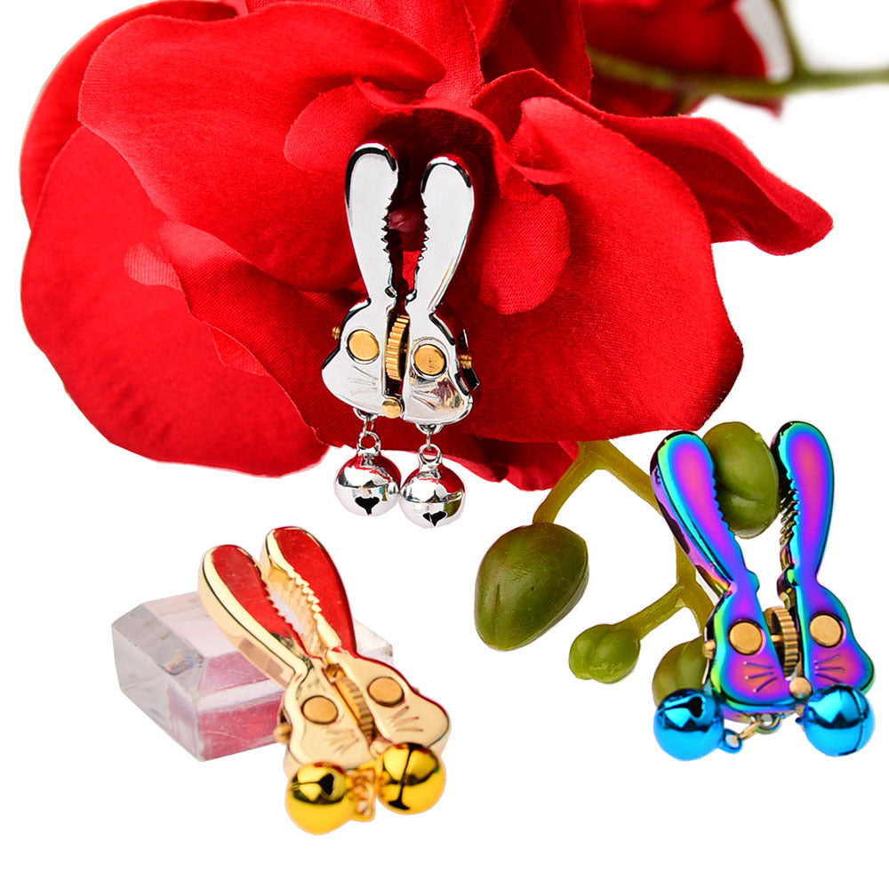 Adjustable Bunny Nipple Clamps – Sensory Play with Bells & Gear Control - image 16