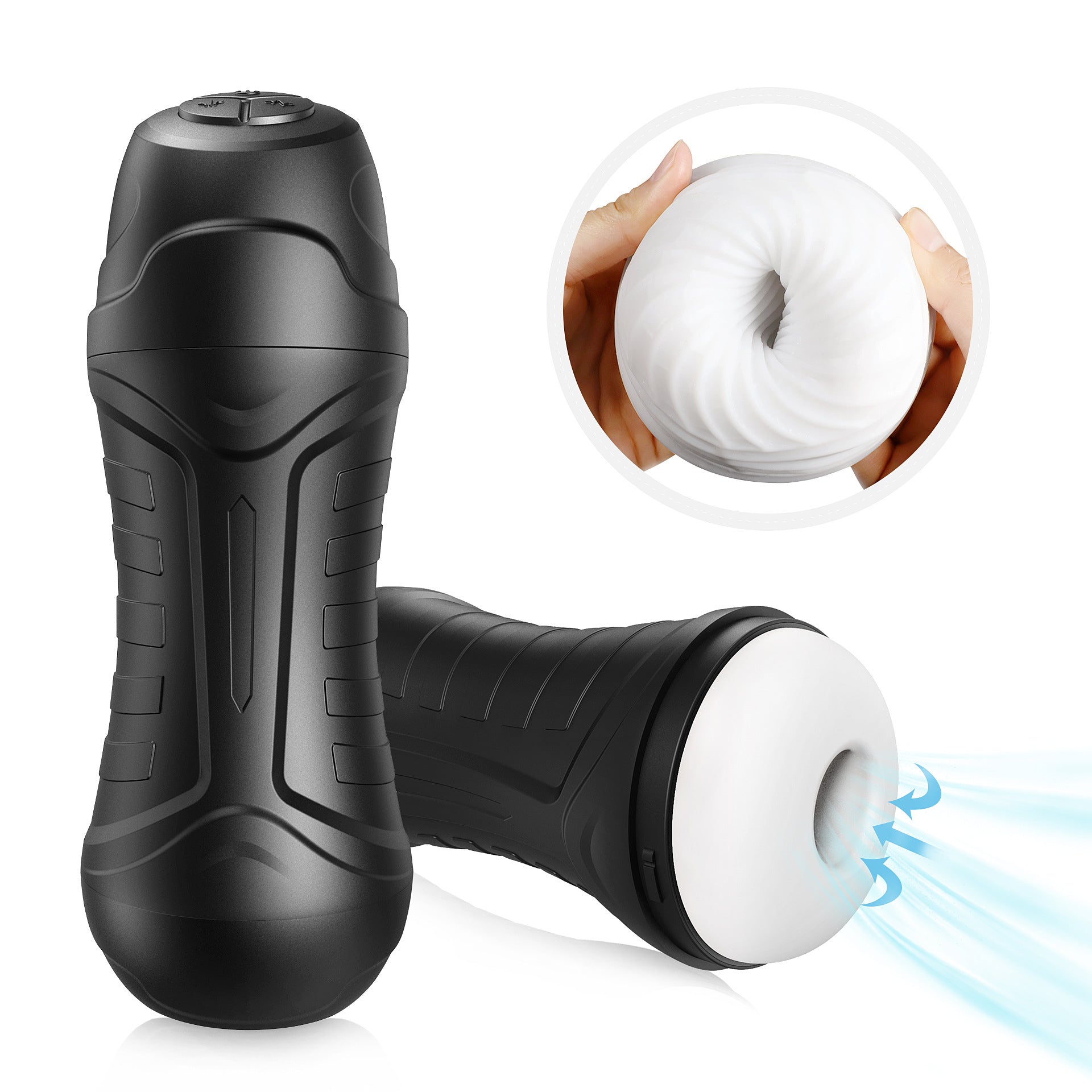 Automatic Vibration & Sucking Male Masturbator  - Black - image 8