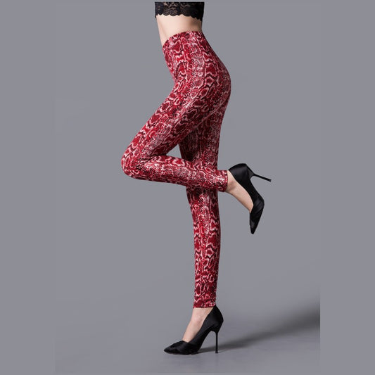 Snake Printed High-Waist Leggings - image 0