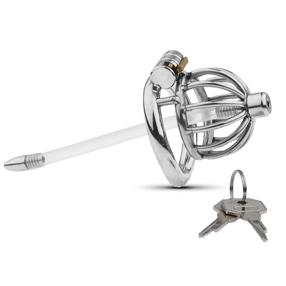 CX014 Metal Chastity Device 1.77 Inches Long - 50mm - with tube - image 1