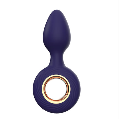Sweet Smile Vibrating Butt Plug - Blue & Gold - image 10