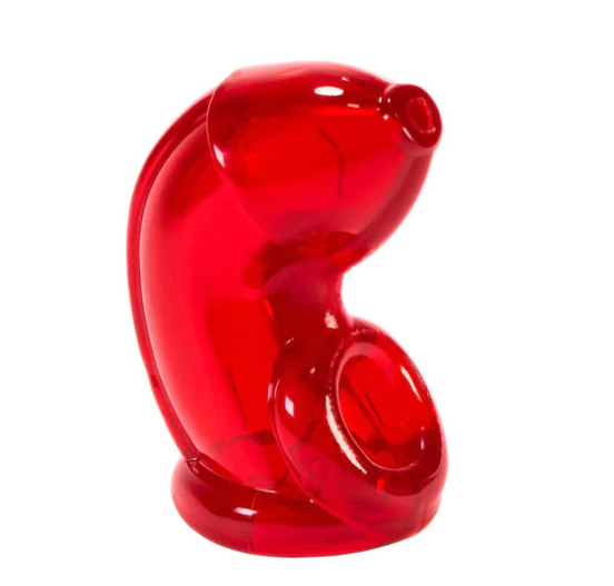 Voluntary Confinment Cock Cage Chastity Cage - Red - image 1