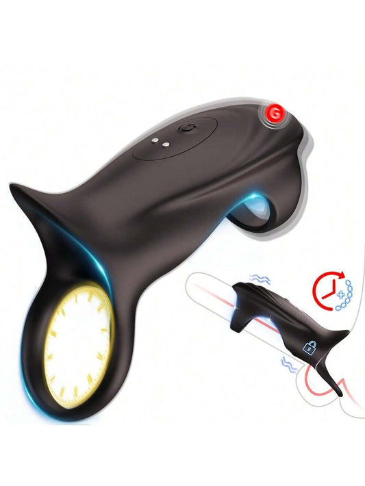 Powerful 10 Vibrations Penis Ring Vibrator APP Control - Black - image 0