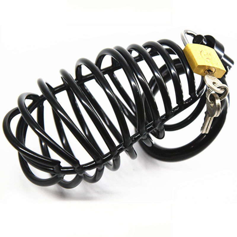 Black Stainless Steel Chastity Cage - 50mm - image 0