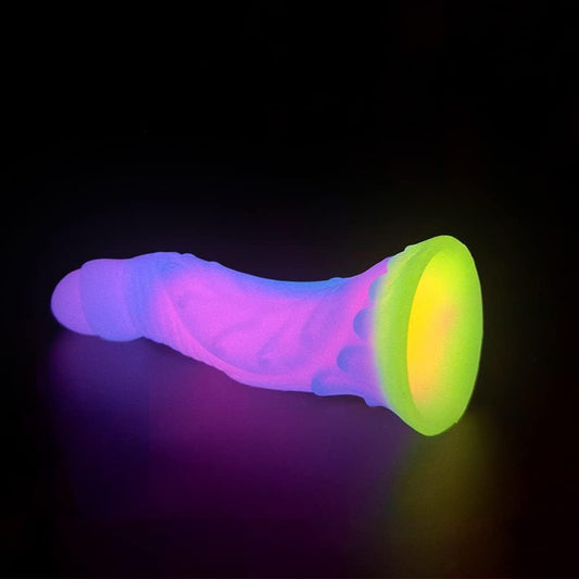 6.69'' Glow-in-the-Dark Worm Design Silicone Dildo with Suction Cup - image 0