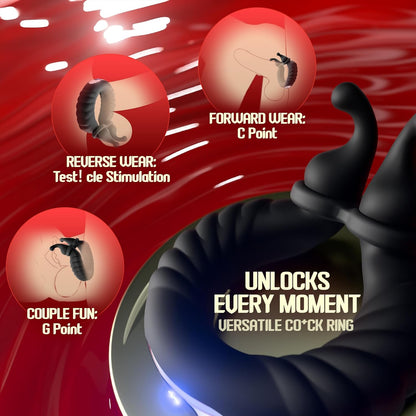 10 Vibrating Patterns Cock Ring with G Spot Clitoris Vibrator - image 3