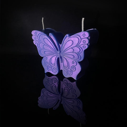 Butterfly-shaped Low-temperature Candle - Purple - image 0