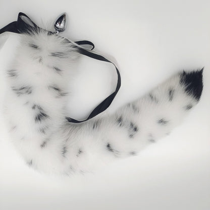 Spotted Color Handmade Detachable Plug Fox Tail - 40cm - 40 cm Tail · 4.0 cm Plug - image 2