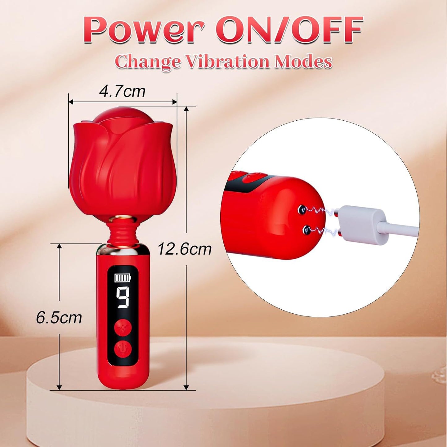 Rose-Shaped Clitoral Vibrator - Medical-Grade Silicone Stimulator with 9 Vibration Modes - image 7