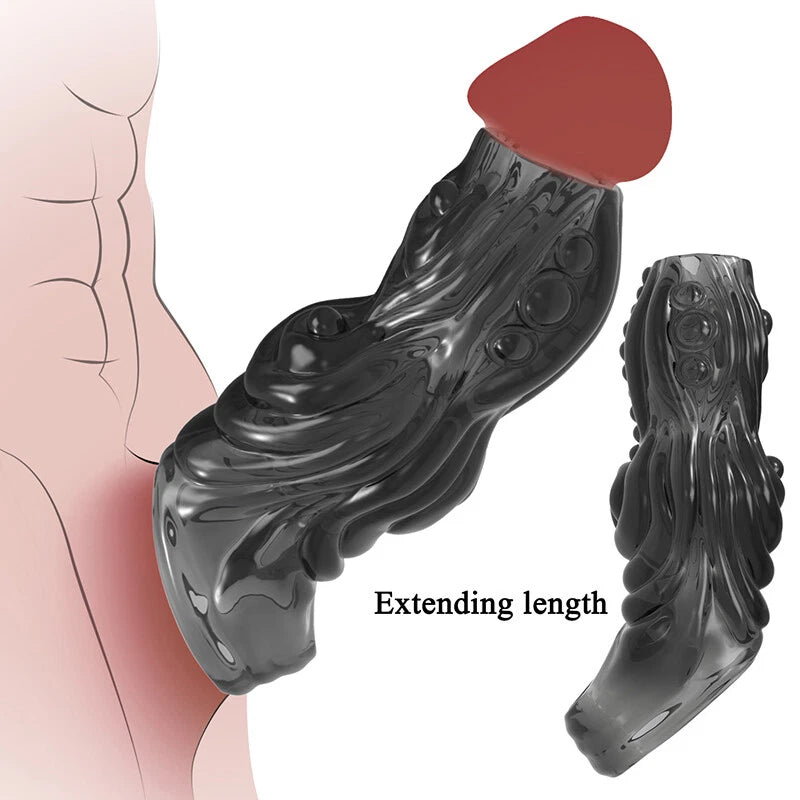 Open Penis Sheath Male Sleeve Girth Reusable Condom Extender-Enlarger-Enhancer - image 11