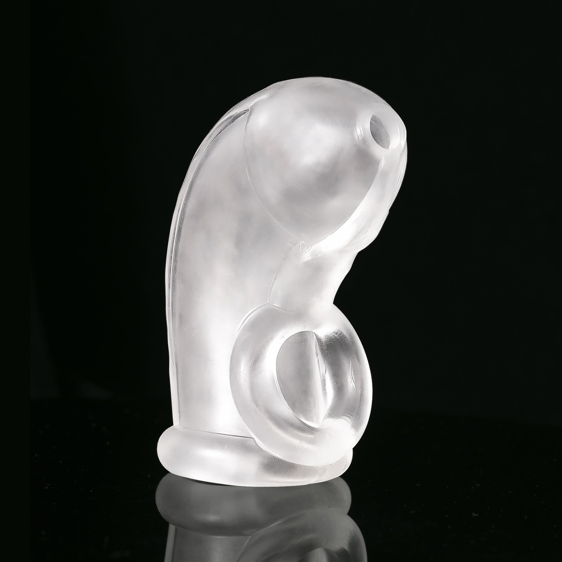 Anti-Masturbation Silicone Chastity Cage - Transparent - image 5