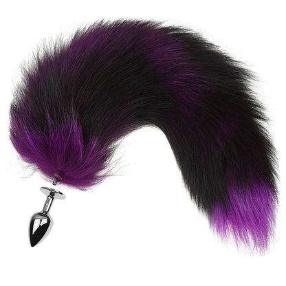 15.75'' Extra-Fluffy Fox Tail Butt Plug - Purple - image 3
