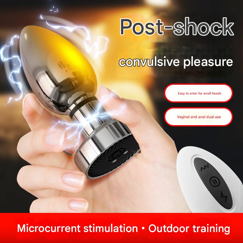 Remote Controlled Stainless Steel Vibrating Anal Plug - Small Size & Electric Shock - Remote Control - image 2