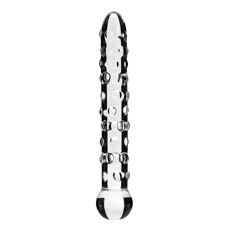 Textured Glass Dildo – Handcrafted Bobble Shaft for G-Spot & Anal Play - Transparent - image 1