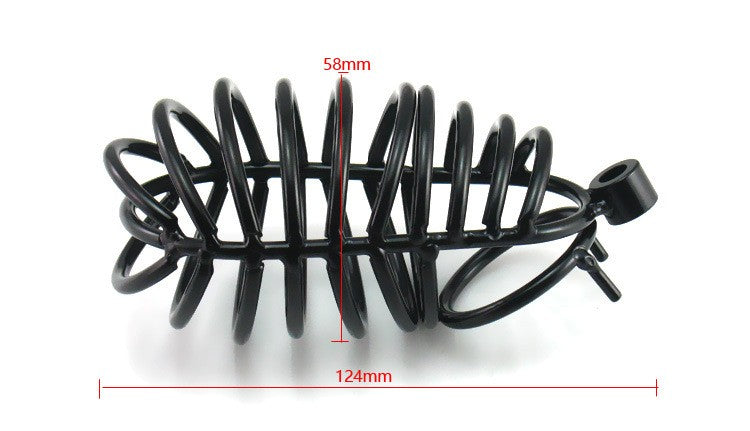 Black Stainless Steel Chastity Cage - image 1