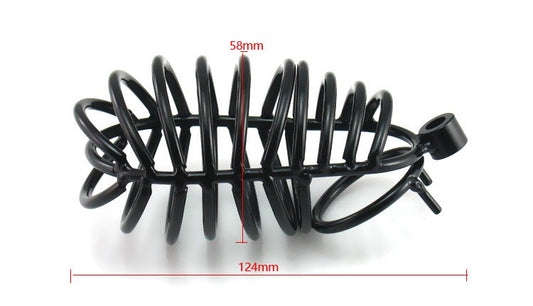 Black Stainless Steel Chastity Cage - image 1
