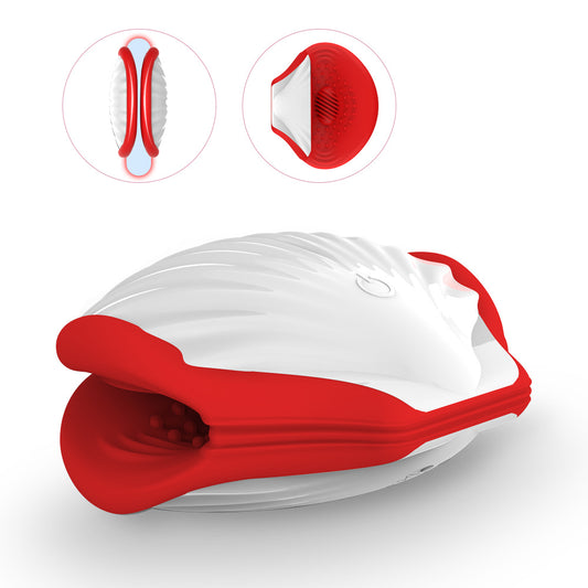 Male Shell Texture Masturbator - White - image 0