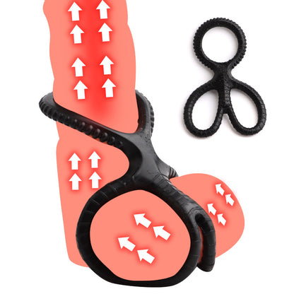 1 Pcs Men Sex Toy Cock Ring Silicone Scissor Triple Ring Ring Waterproof High Elasticity - image 4