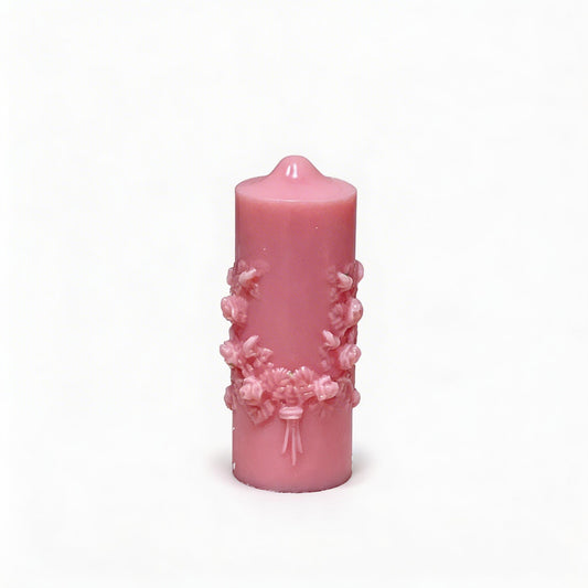 Lily Of The Valley Scented Pillar Candle - Pink - image 0