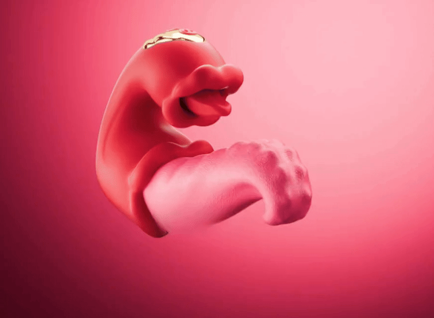 Rose Tongue Clit Licking Dual Vibrator Dildo - image 3