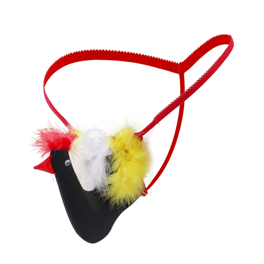 Men's Funny Big Bird Penis Pouch Thong - Black - image 15