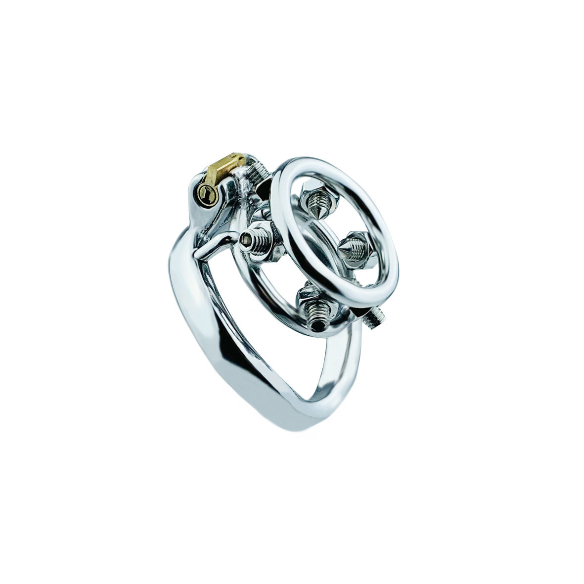 CBT Painful Chastity Cage Penis Ring - Curved Ring: 2.16 inch/55 mm - image 3