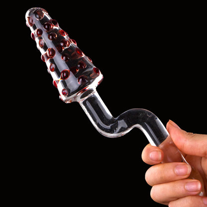 Glass Anal Plug With Crank Handle - image 1