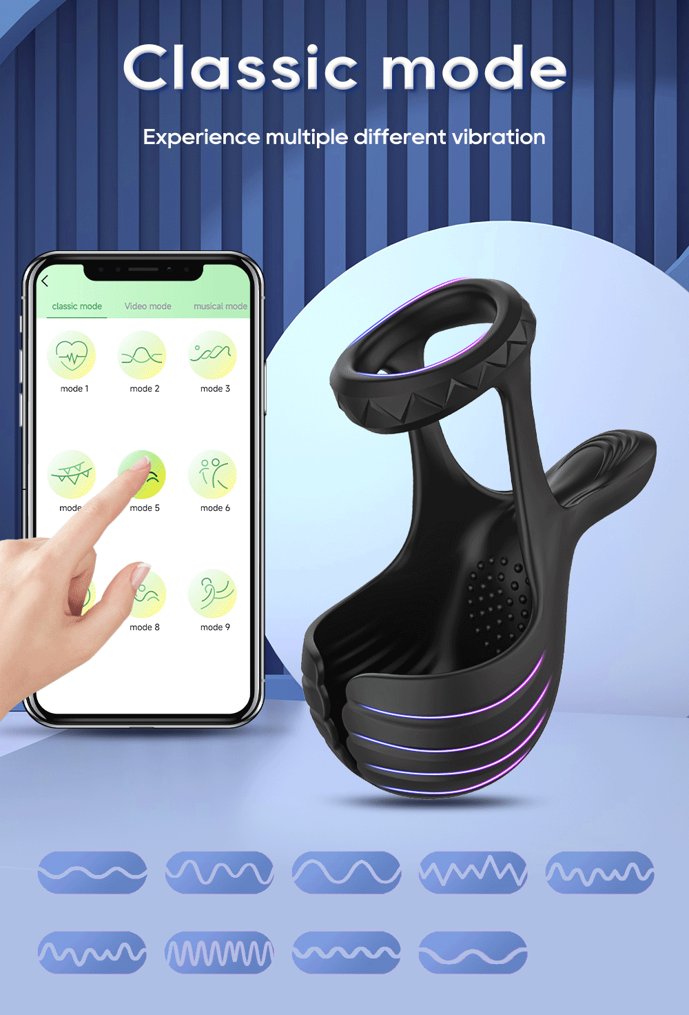 Vibrating Cock Ring - APP Control - image 6