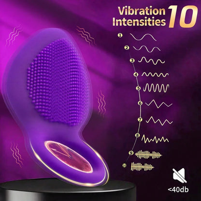 10-Speed Vibrating Cock Ring - Rechargeable Stretchy Silicone Ring for Couples - image 6