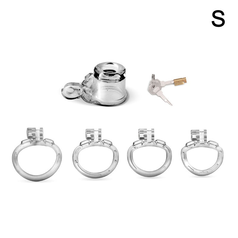 Narrow Chastity  With 4 Sizes Rings And Invisible Lock - Transparent - S - image 11