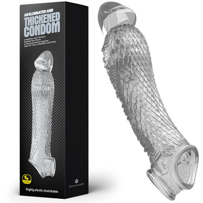 Long and Thick Dragon Cock Sleeve - Transparent - image 0