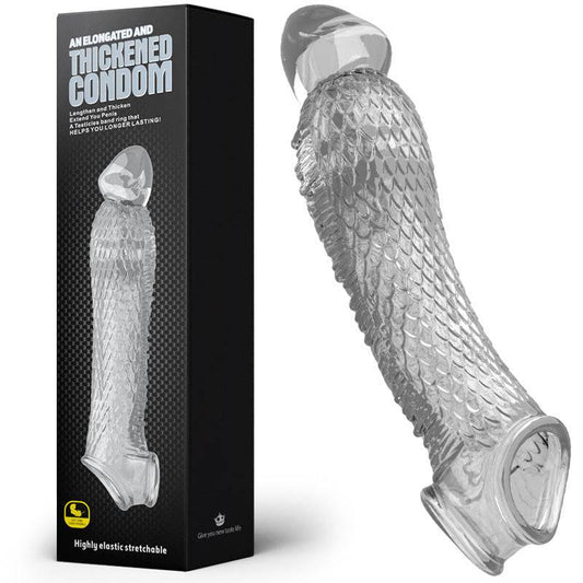 Long and Thick Dragon Cock Sleeve - Transparent - image 0