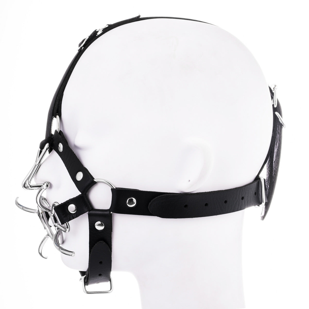 Metal Spider Ring Gag With Head Slave Harness Nose Hook Flirting Mouth Gags - image 5
