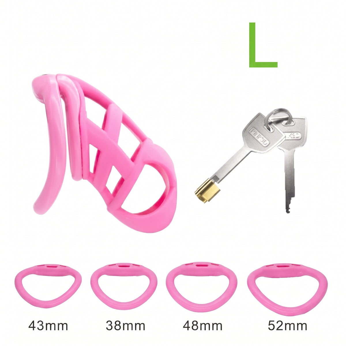 StealthCore Male Chastity Cage - Pink L Arc Ring - image 14