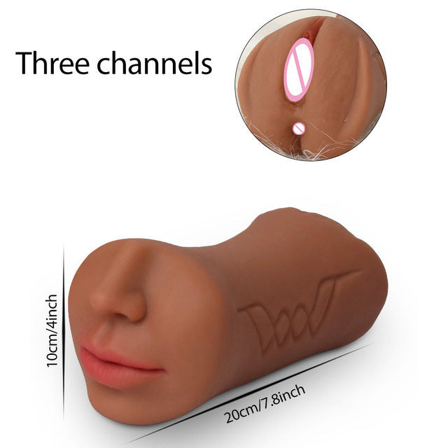 Oral Virginal Anal Sex Cup Pocket Pussy  - Brown - image 2