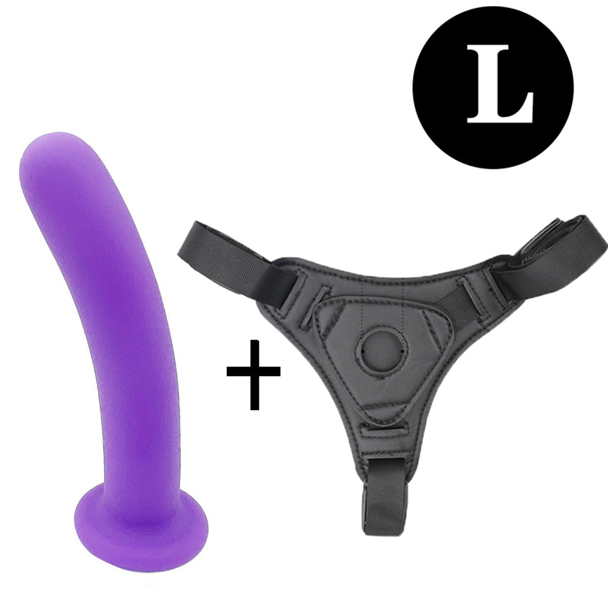 Silicone Strap-on Dildo - Purple - L - image 7