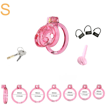 Elastic Male Chastity Cage - Pink - S - image 11
