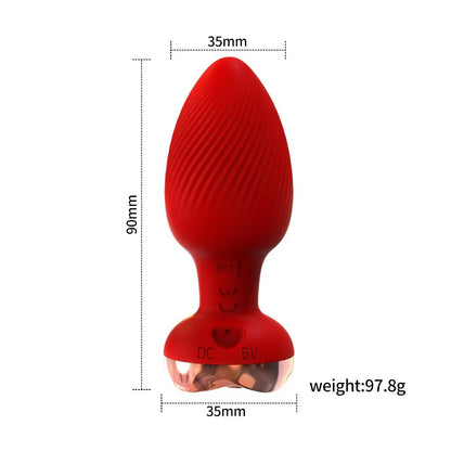 Rose Style Sex Toy Anal Plug Vibrator With Remote Wireless Control  - image 1