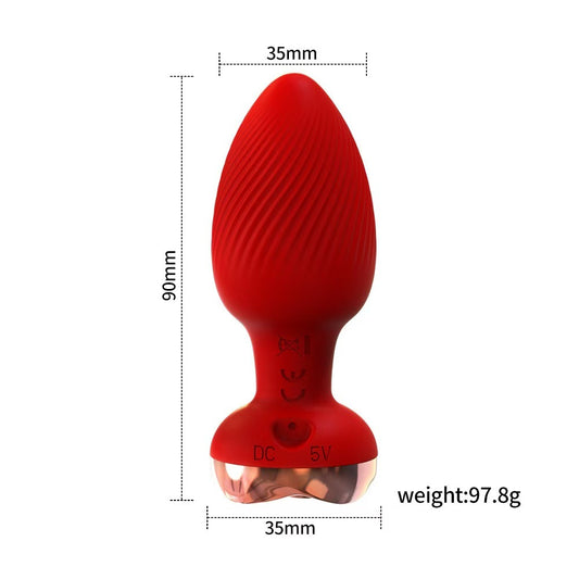 Rose Style Sex Toy Anal Plug Vibrator With Remote Wireless Control  - image 1