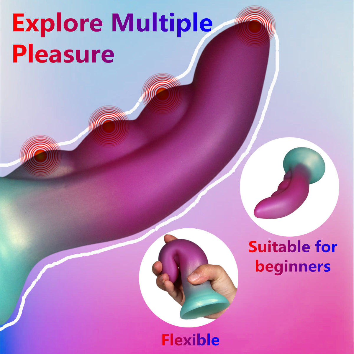 Alien Fantasy Finger Dildo – 6.3” Silicone Gradient Anal & Vaginal Toy with Suction Cup - image 4
