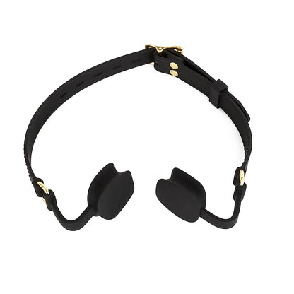 Soft Silicone Open-Mouth Gag with Adjustable Strap - Black - image 5