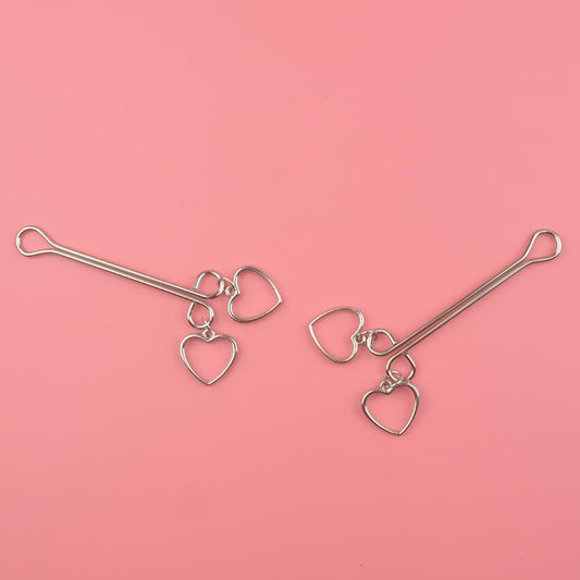 Silver Heart Nipple Ring - image 0