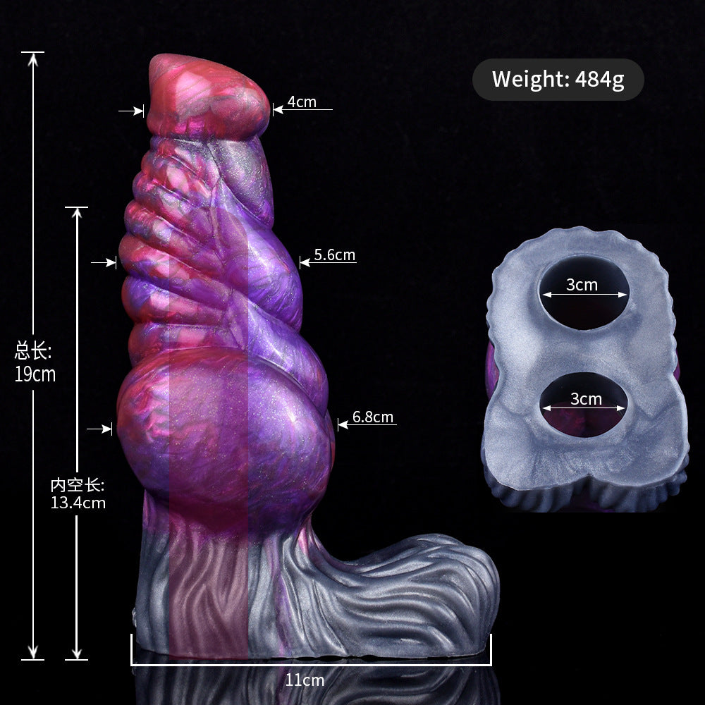 Silicone Cock Sleeve Monster Dragon Big Knot Penis Extender - D - image 16