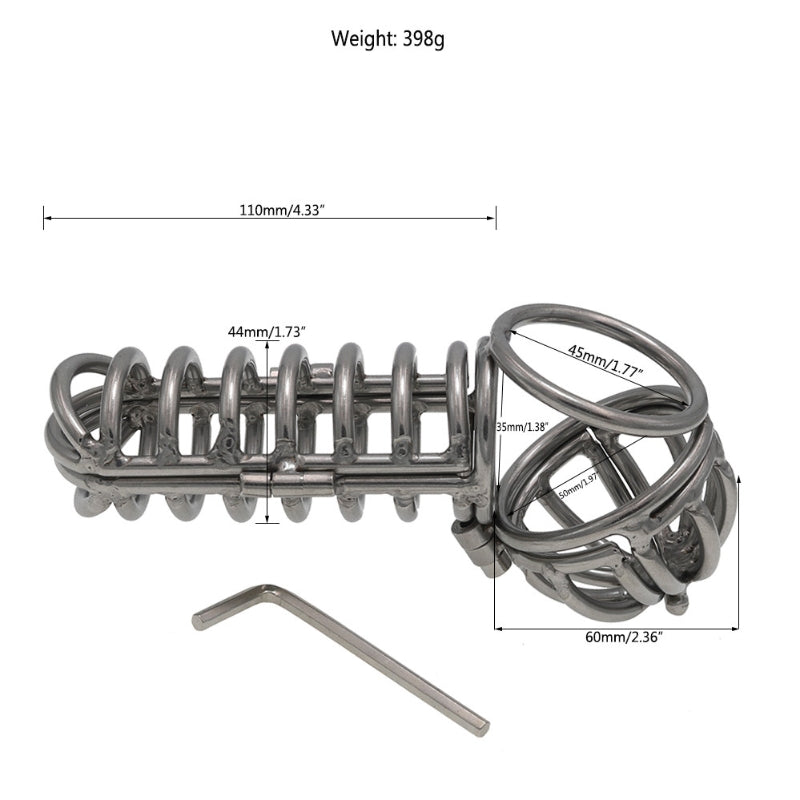 2-in-1 3d Metal Testicle And Chastity Cage - image 3