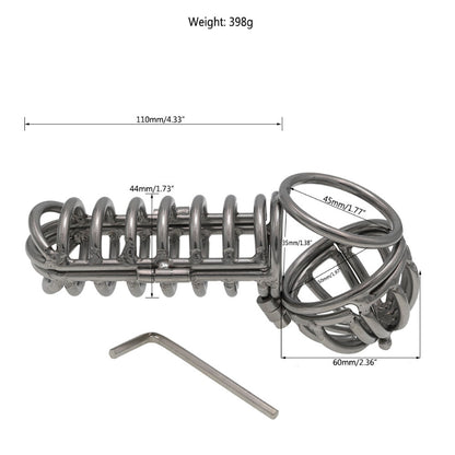 2-in-1 3d Metal Testicle And Chastity Cage - image 3